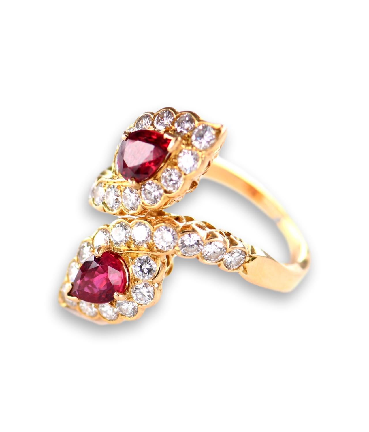 Van Cleef & Arpels Diamond Ruby Yellow Gold Engagement Ring 1