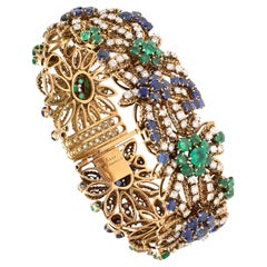 VAN CLEEF & ARPELS Bracelet diamant, saphir et émeraude