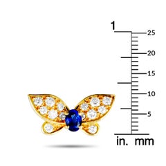 Van Cleef & Arpels Diamond Sapphire and Pearl Yellow Gold Butterfly Necklace