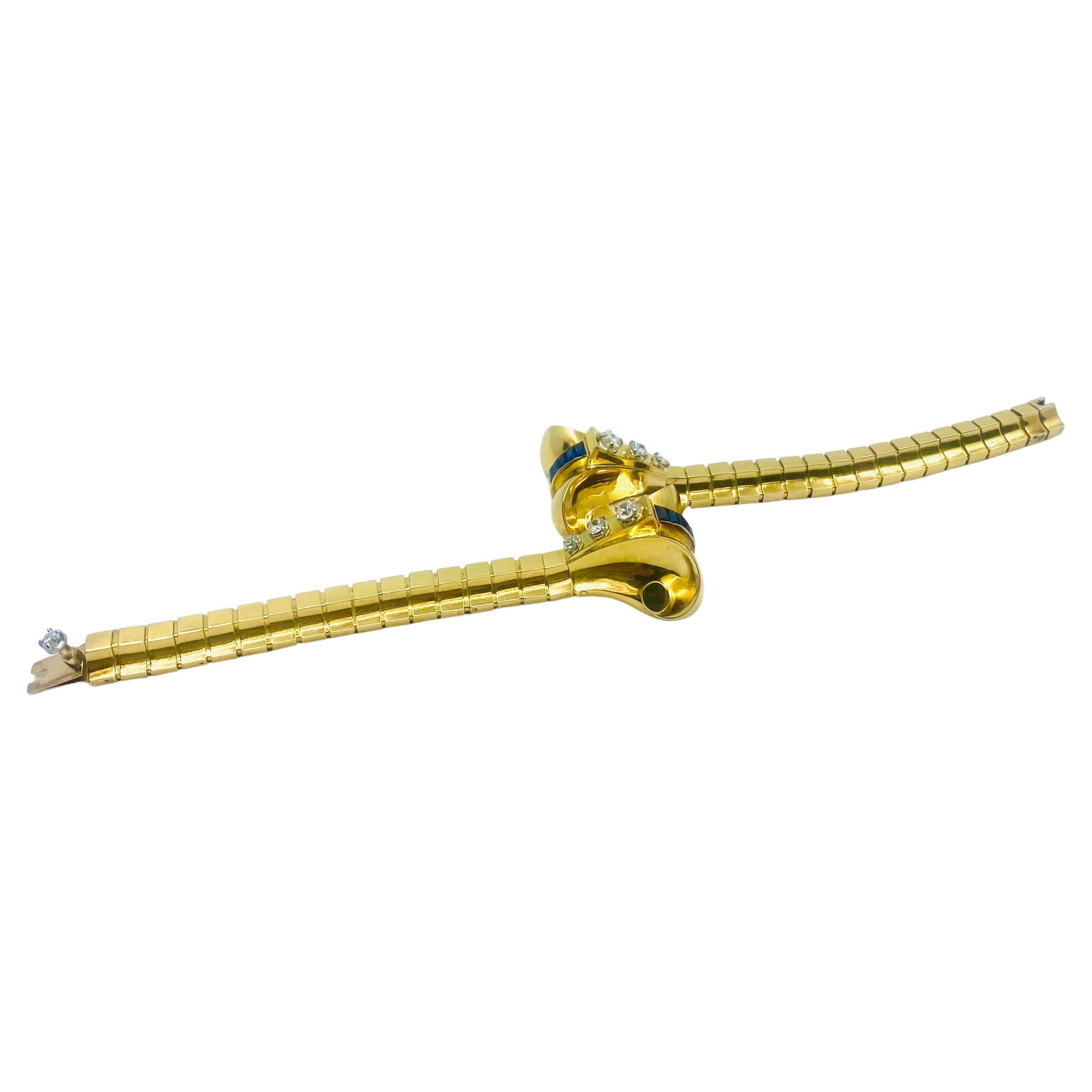 Van Cleef & Arpels - Bracciale a serpente in oro con diamanti e zaffiri in vendita 2