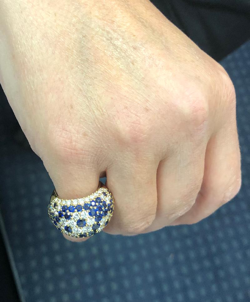 Van Cleef & Arpels Vintage Diamant-Saphir-Ring im Zustand „Gut“ im Angebot in New York, NY
