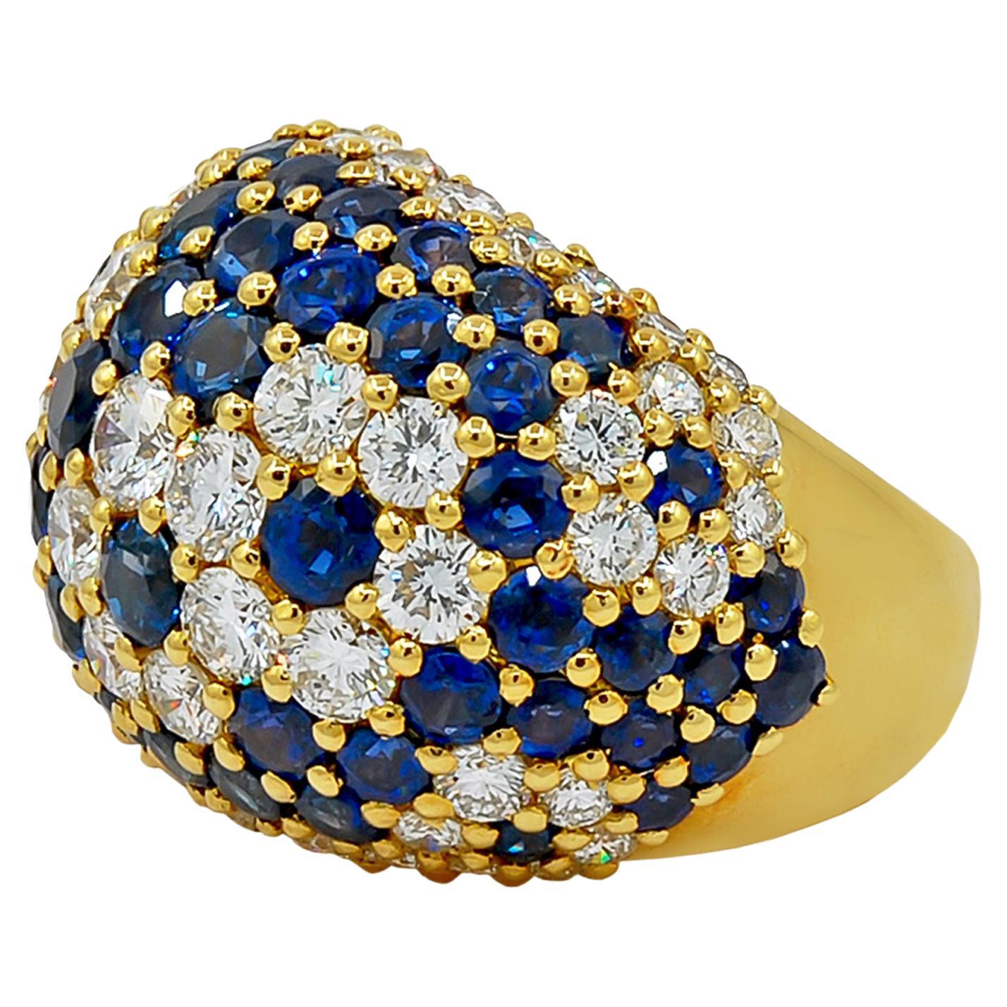 Van Cleef & Arpels Vintage Diamant-Saphir-Ring im Angebot