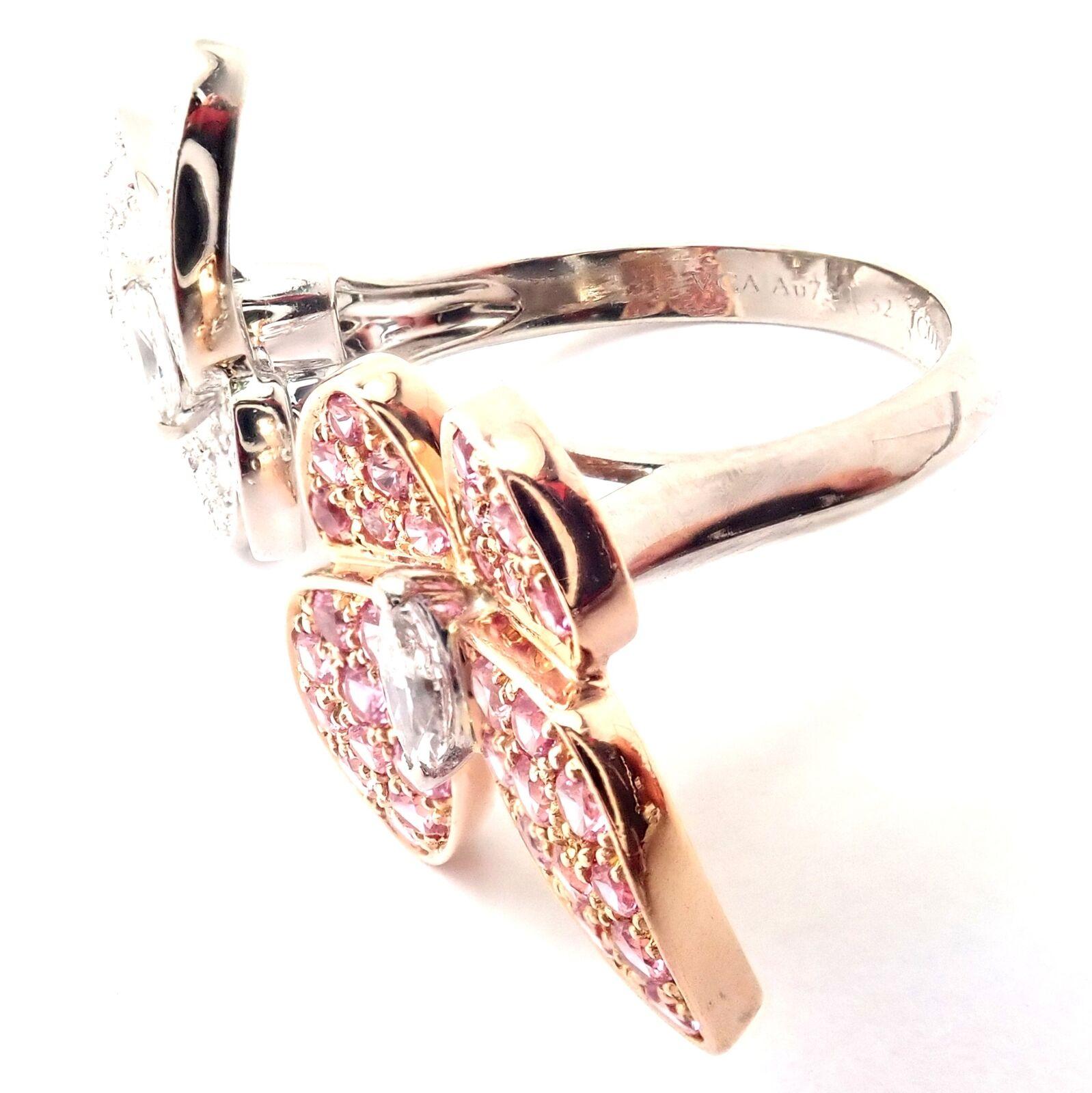 Van Cleef & Arpels Diamant Saphir Zwei Schmetterling Zwischen Finger Weißgold Ring für Damen oder Herren im Angebot