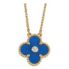 Van Cleef & Arpels Diamant Sèvres Porzellan Limited Edition Alhambra Halskette
