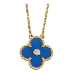 Van Cleef & Arpels Diamond Sèvres Porcelain Limited Edition Alhambra Necklace