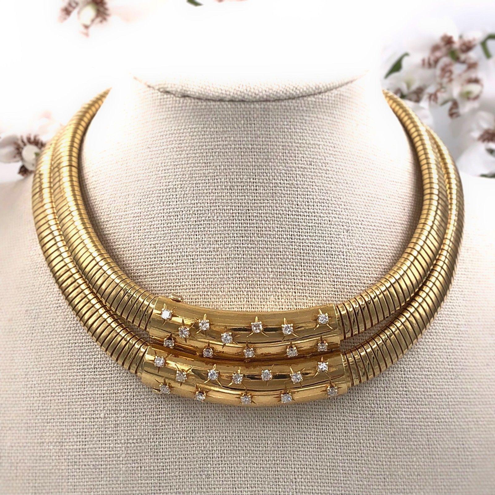 Van Cleef & Arpels Diamond Starburst Double Collar Helene Necklace 18k Gold 1940 1