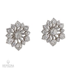 Van Cleef & Arpels Diamond Starburst Earrings, 1940s – Platinum