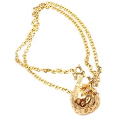 Van Cleef & Arpels Diamond Strawberry Yellow Gold Pendant Necklace