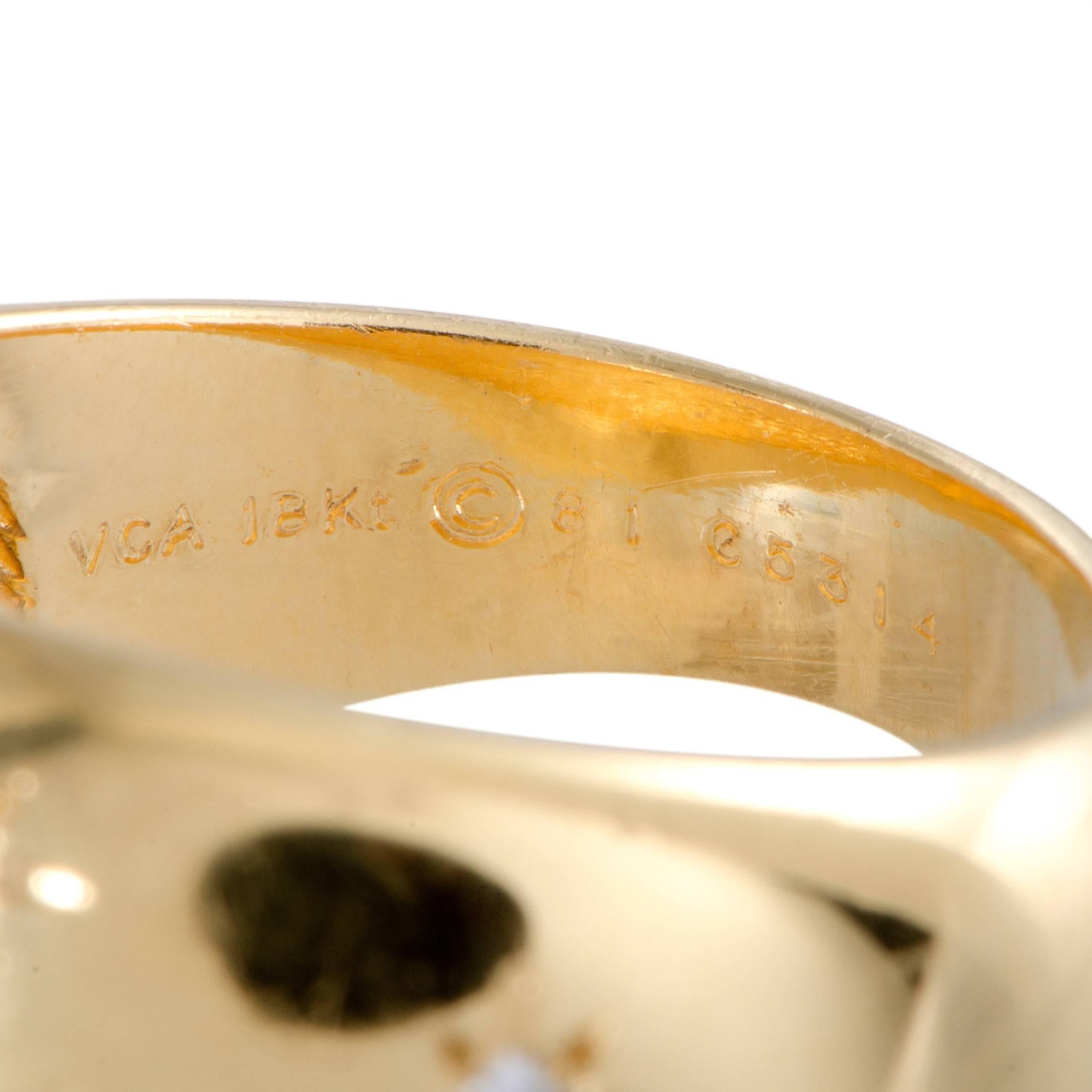 Women's Van Cleef & Arpels Diamond Studded Gold Band Ring