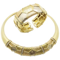 Van Cleef & Arpels Diamond Three Gold Necklace-Bracelet