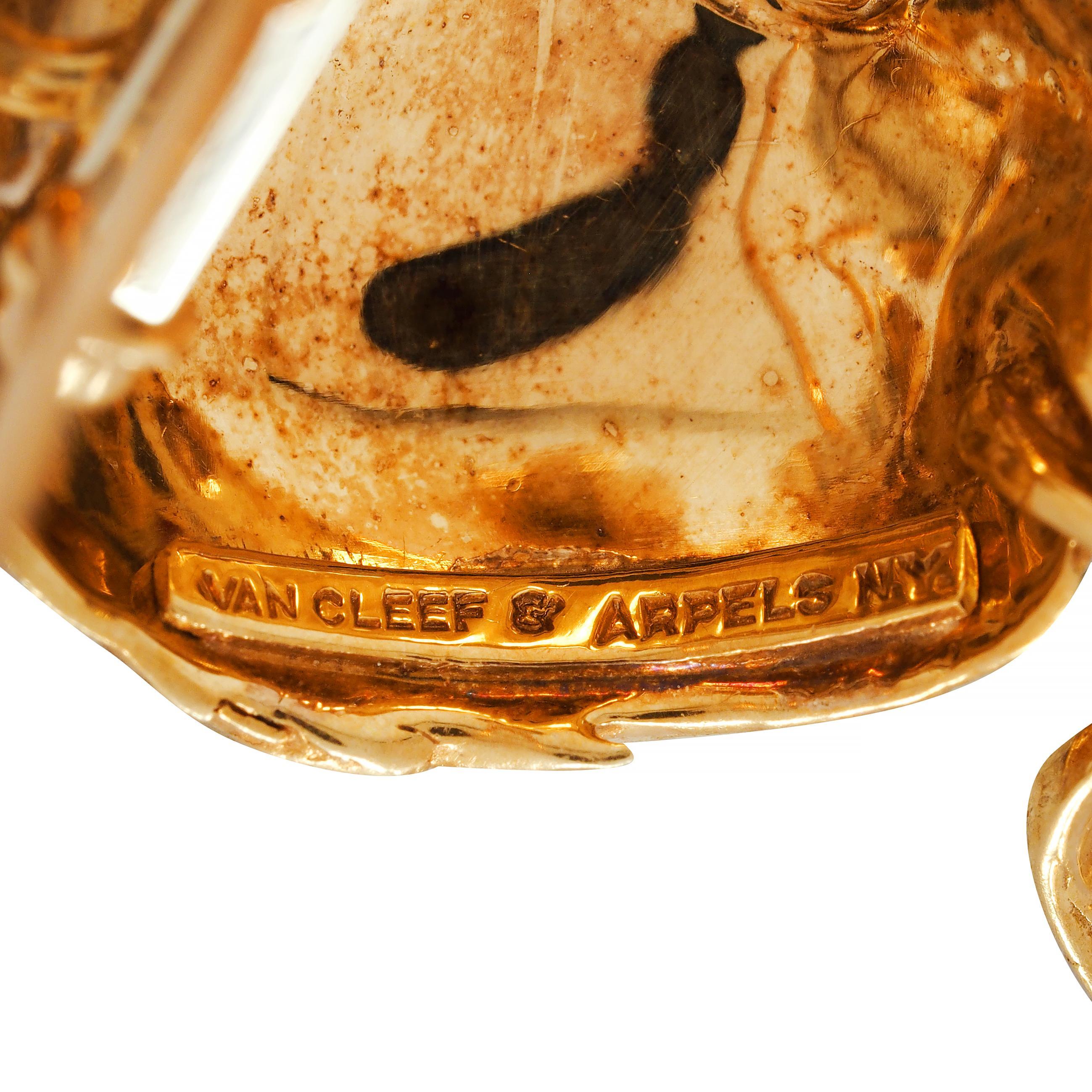 Van Cleef & Arpels Diamantes Turquesa Platino Oro de 18 Kilates Broche Vintage Pájaro 4