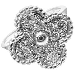 Van Cleef & Arpels Diamond Vintage Alhambra White Gold Ring