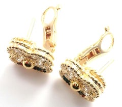 Van Cleef & Arpels Diamond Vintage Alhambra Yellow Gold Earrings