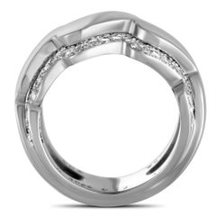 Van Cleef & Arpels Diamond Wave White Gold Band Ring