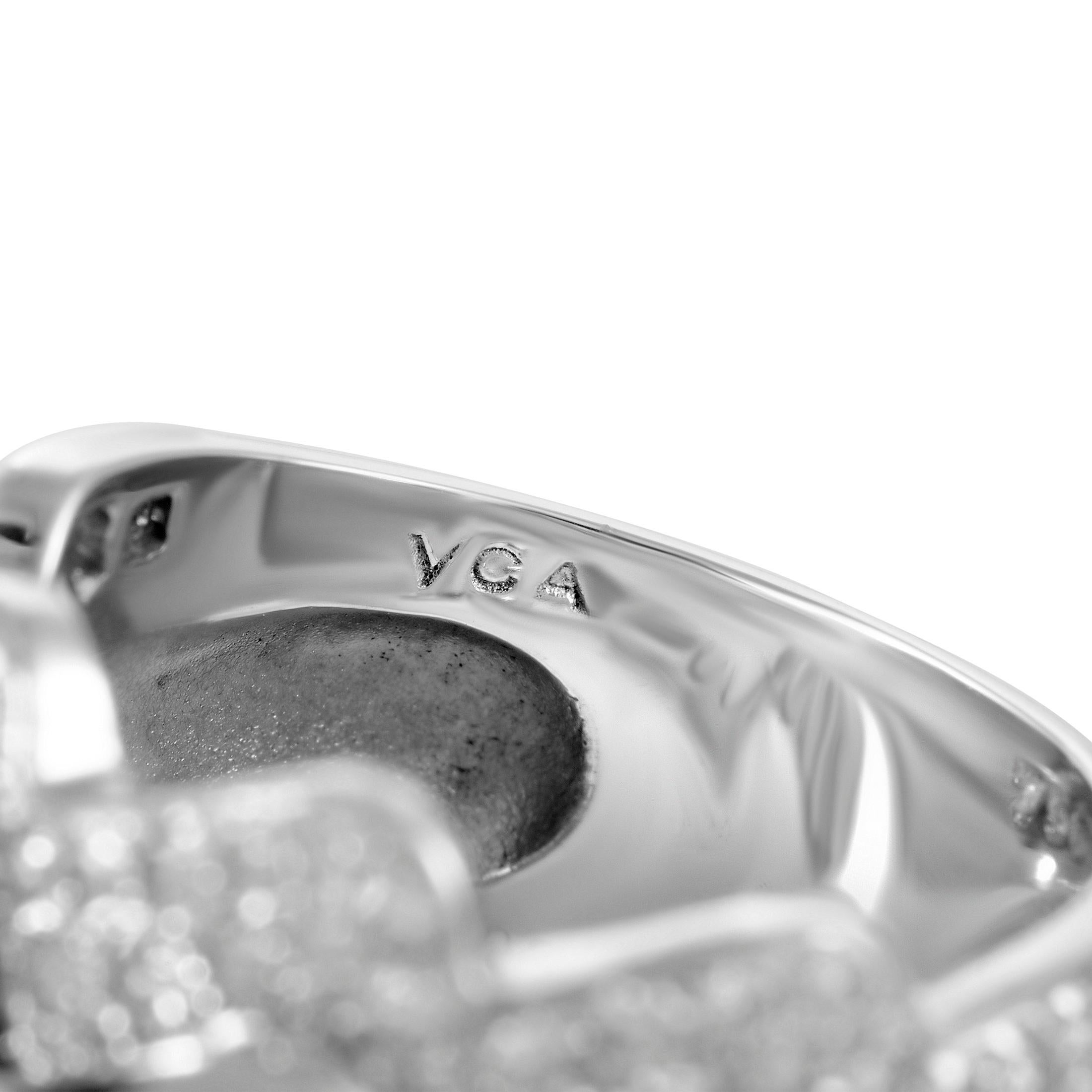 Women's Van Cleef & Arpels Diamond Wave White Gold Band Ring