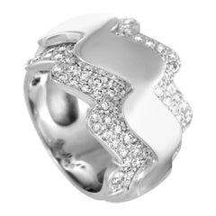 Van Cleef & Arpels Diamond Wave White Gold Band Ring