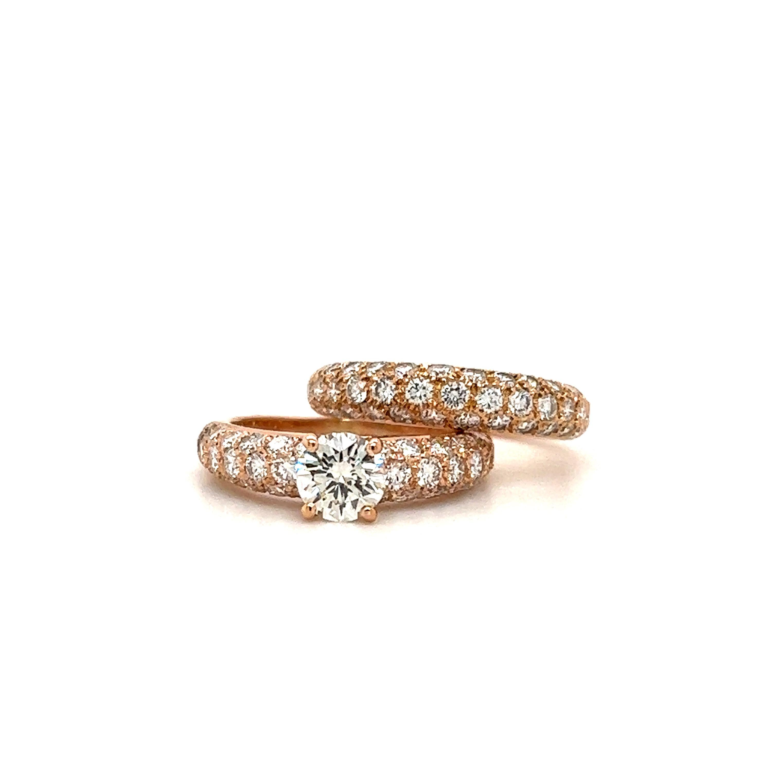 For Sale:  Van Cleef & Arpels Diamond Wedding Set Rose Gold 2.53 Ct. 2