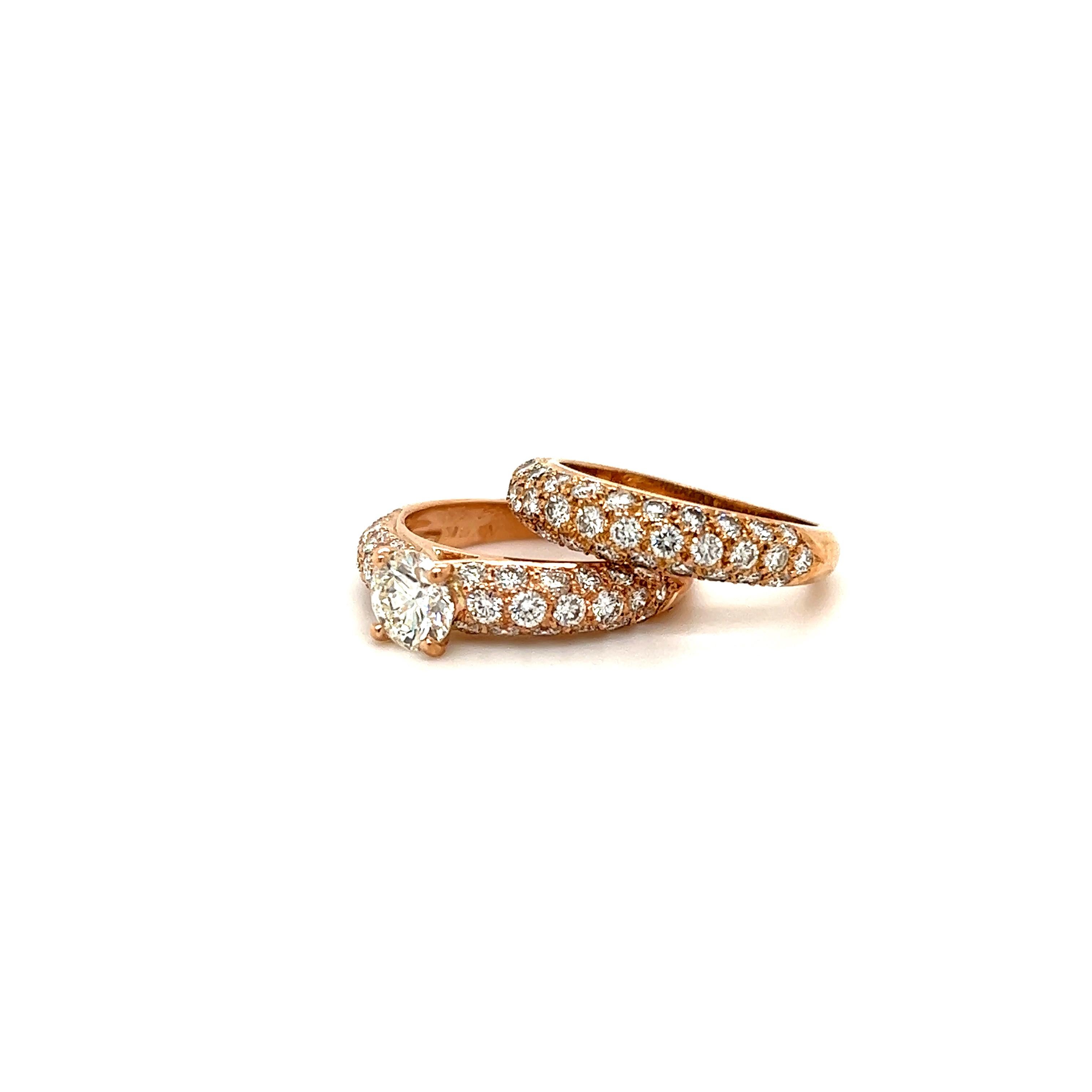 For Sale:  Van Cleef & Arpels Diamond Wedding Set Rose Gold 2.53 Ct. 4