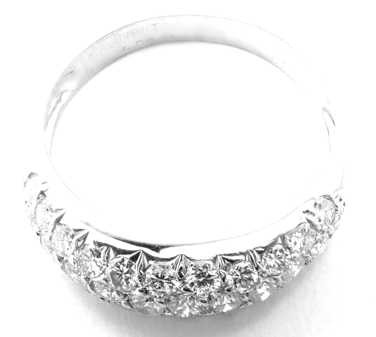 Van Cleef & Arpels Diamond White Gold Band Ring For Sale 1
