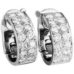 Van Cleef 
Arpels Diamond White Gold Huggie Clip-On Earrings