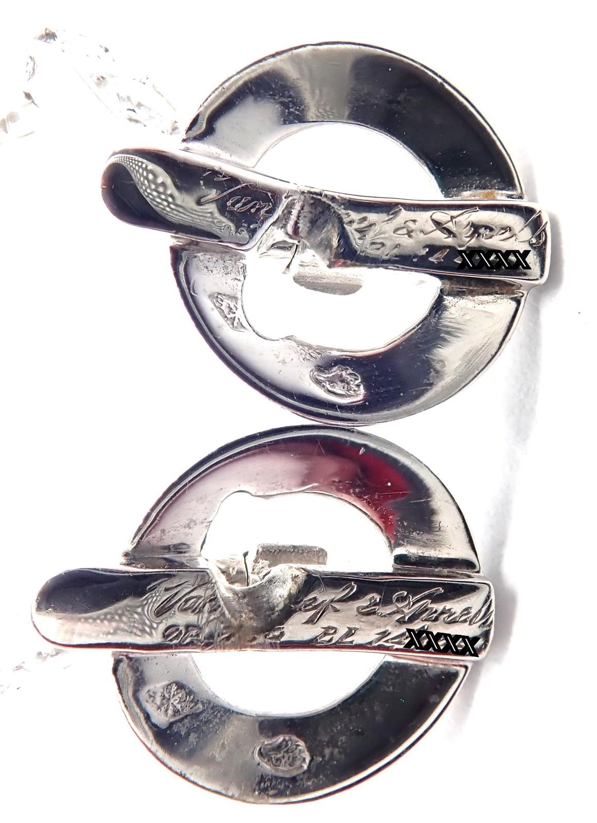 Van Cleef & Arpels Diamond White Gold Large Hoop Earrings For Sale 7
