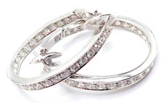 Van Cleef & Arpels Diamond White Gold Large Hoop Earrings