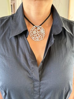 Van cleef & Arpels Diamond White gold Medallion Pendant