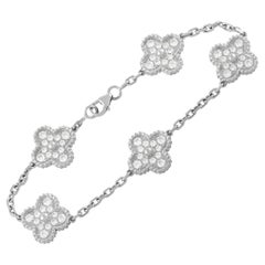 Van Cleef & Arpels Diamond White Gold Vintage Alhambra Braceletx