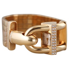 Van Cleef & Arpels Montre-bracelet à boucle en or jaune et diamants