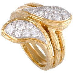 Van Cleef & Arpels Diamond Yellow Gold Bypass Ring