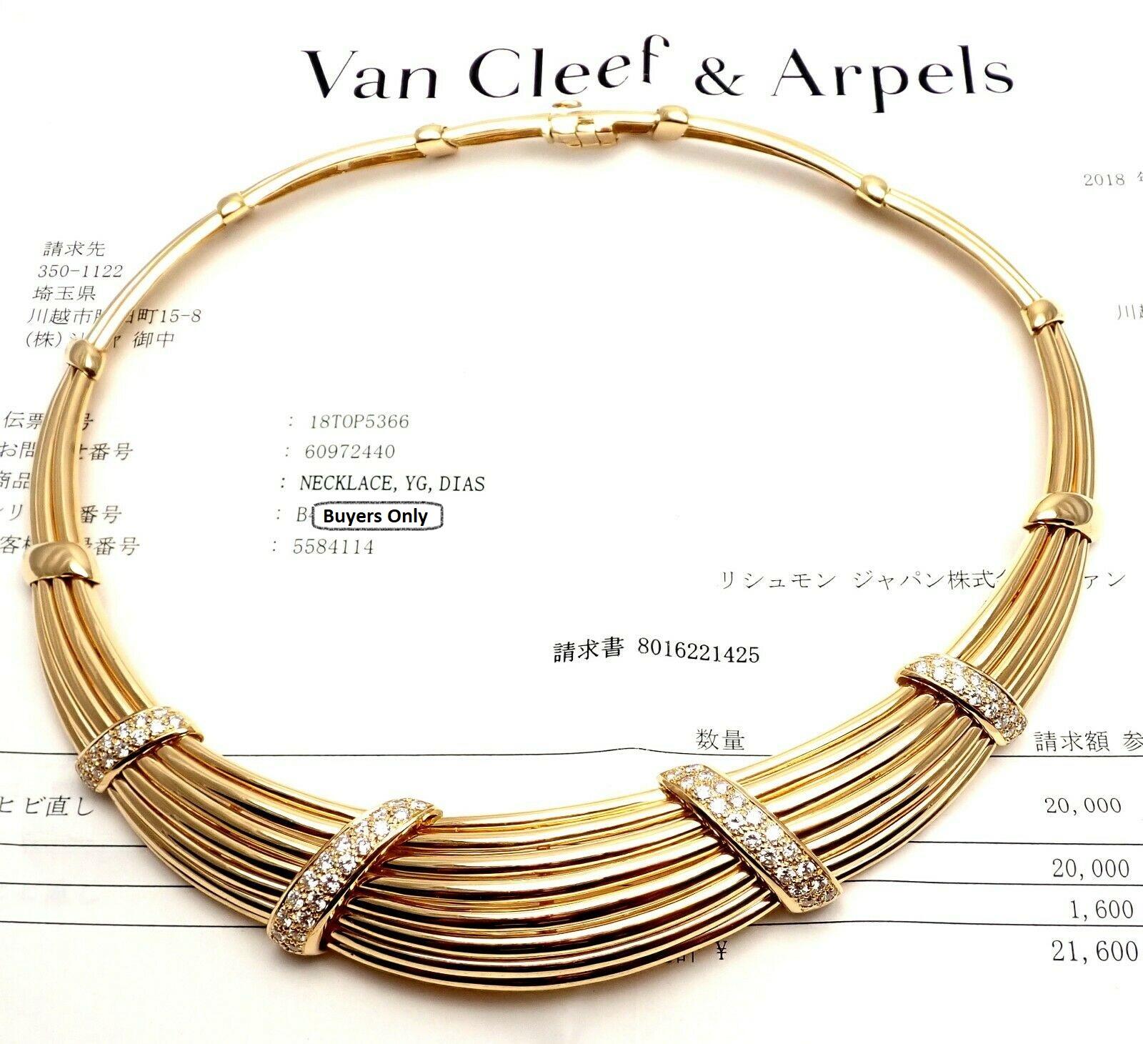 Van Cleef & Arpels Diamond Yellow Gold Choker Necklace For Sale 5