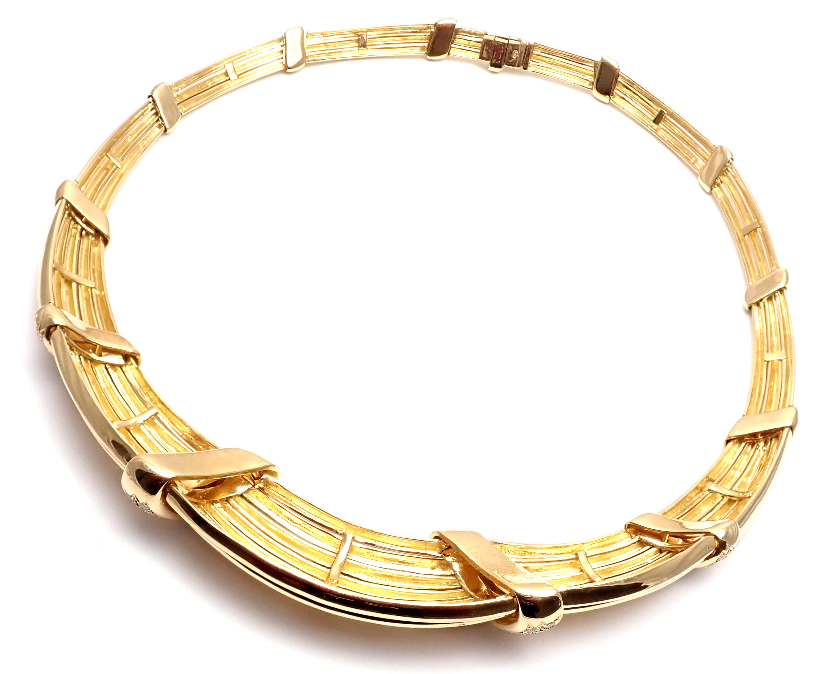 18k Gelbgold Diamant-Halskette von Van Cleef & Arpels.
Mit72 Diamanten im Brillantrundschliff, Reinheit VVS1, Farbe E
Gesamtgewicht ca. 2,40 ct.
Dieses Collier wird mit einem Servicepapier von Van Cleef & Arpels geliefert.
Einzelheiten:
Gewicht: