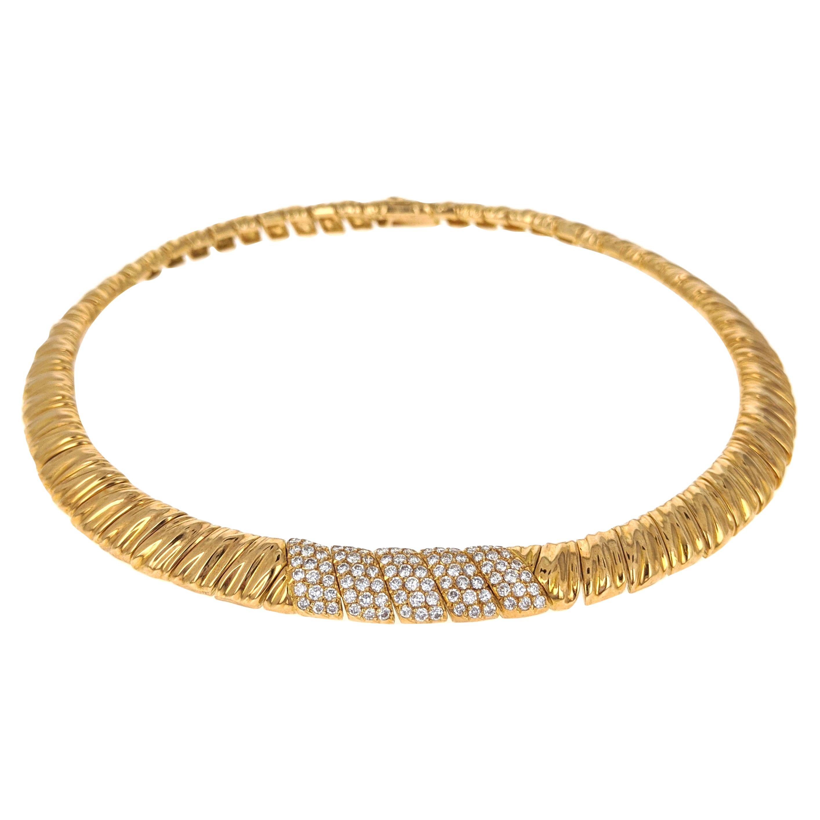 Van Cleef & Arpels Diamond Yellow Gold Choker Necklace