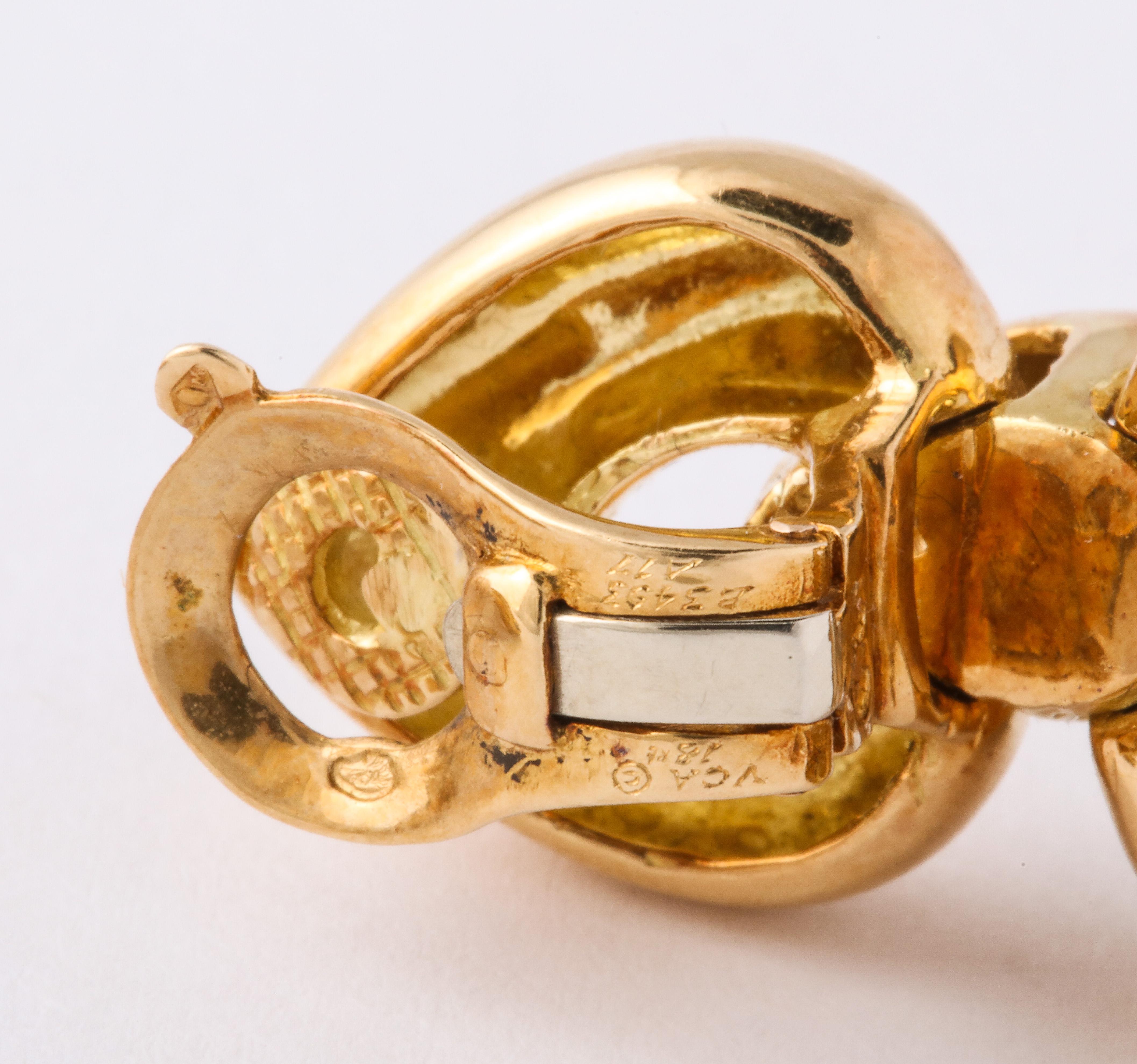 Van Cleef & Arpels Diamond Yellow Gold Clip-On Earrings 1