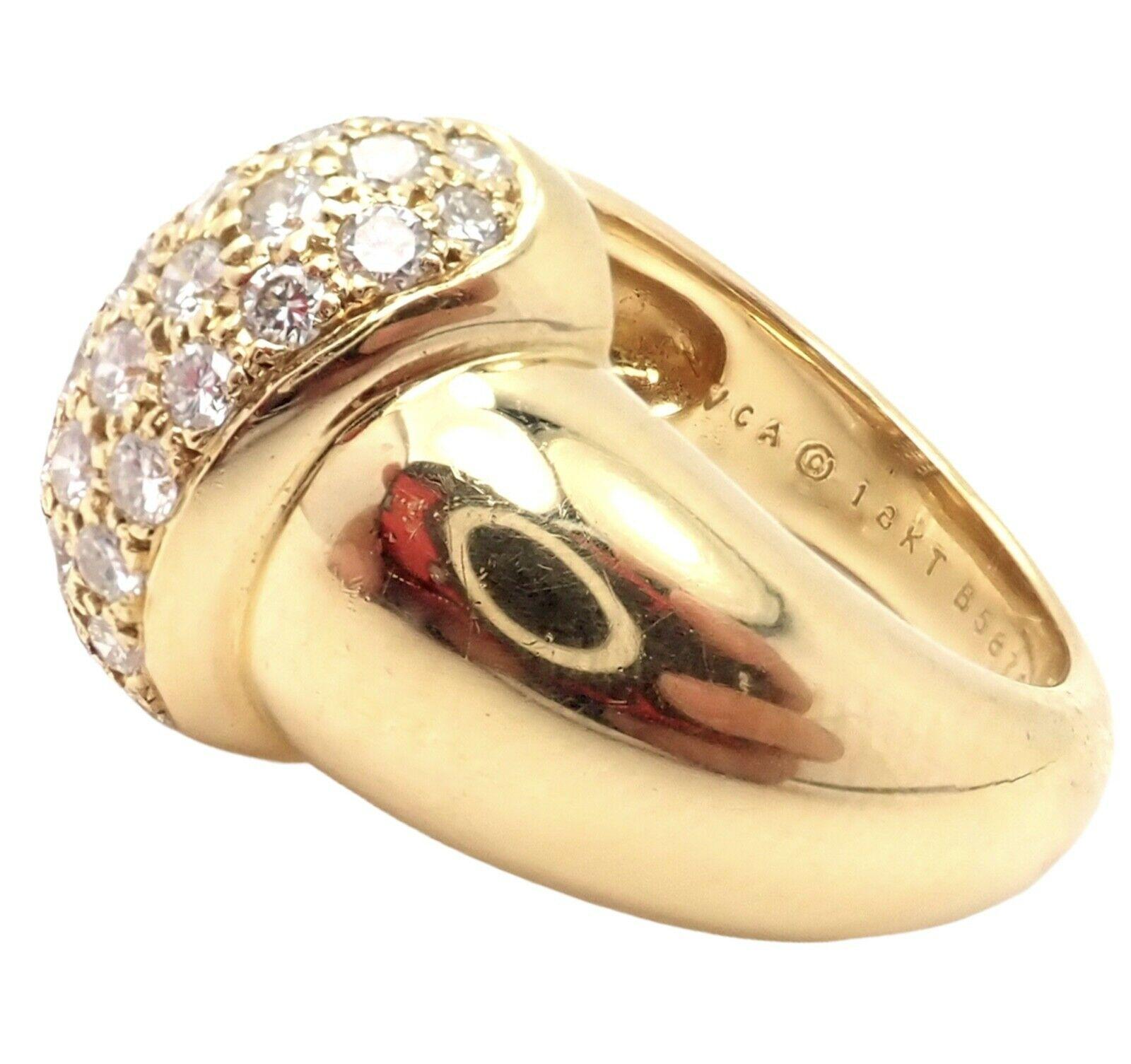 Van Cleef & Arpels Diamond Yellow Gold Cocktail Ring For Sale 3