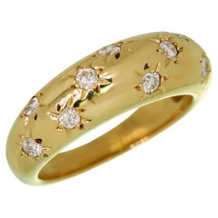 Van Cleef & Arpels Diamond Yellow Gold Domed Ring Band