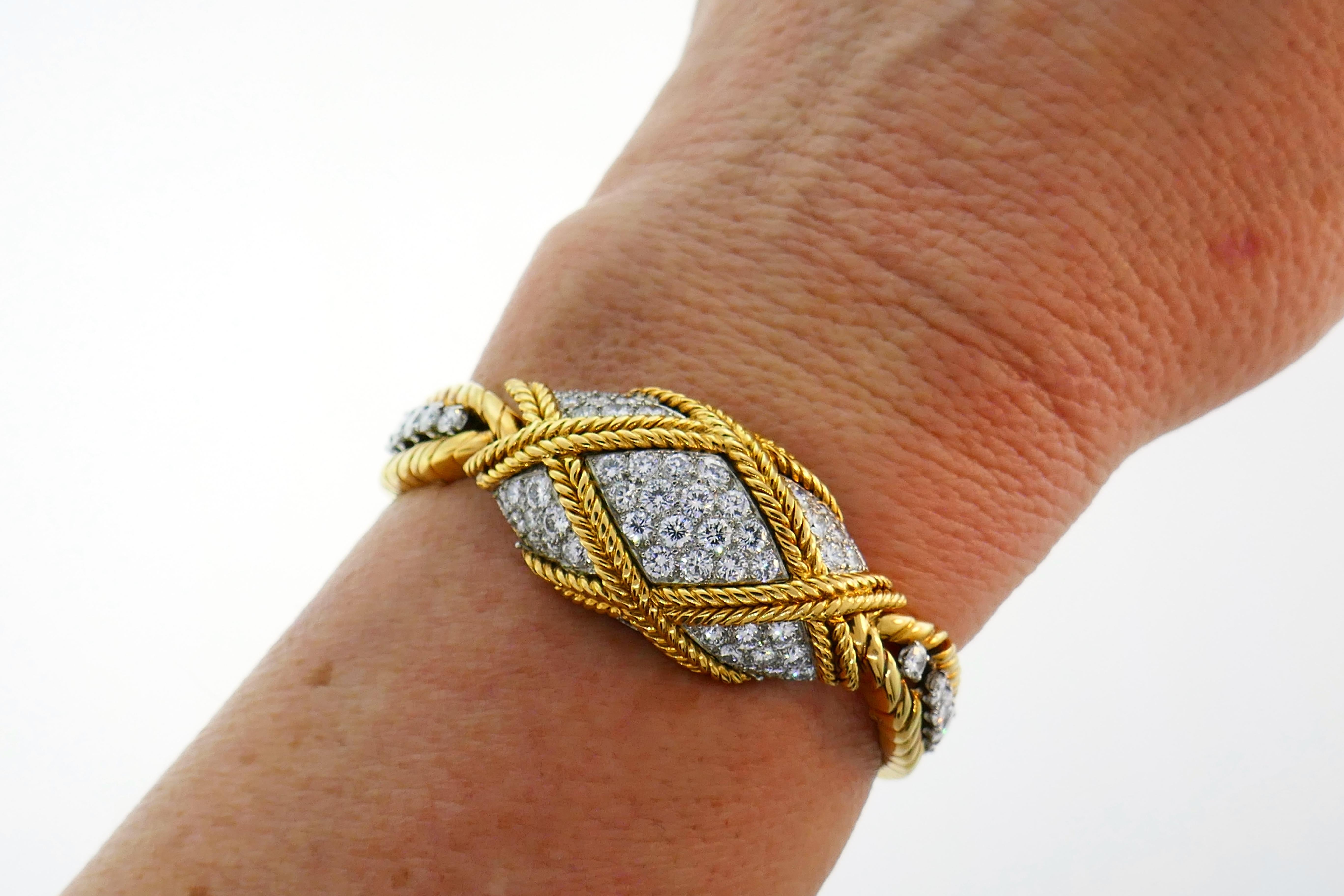 Van Cleef & Arpels Diamond Gold Watch Bracelet 8