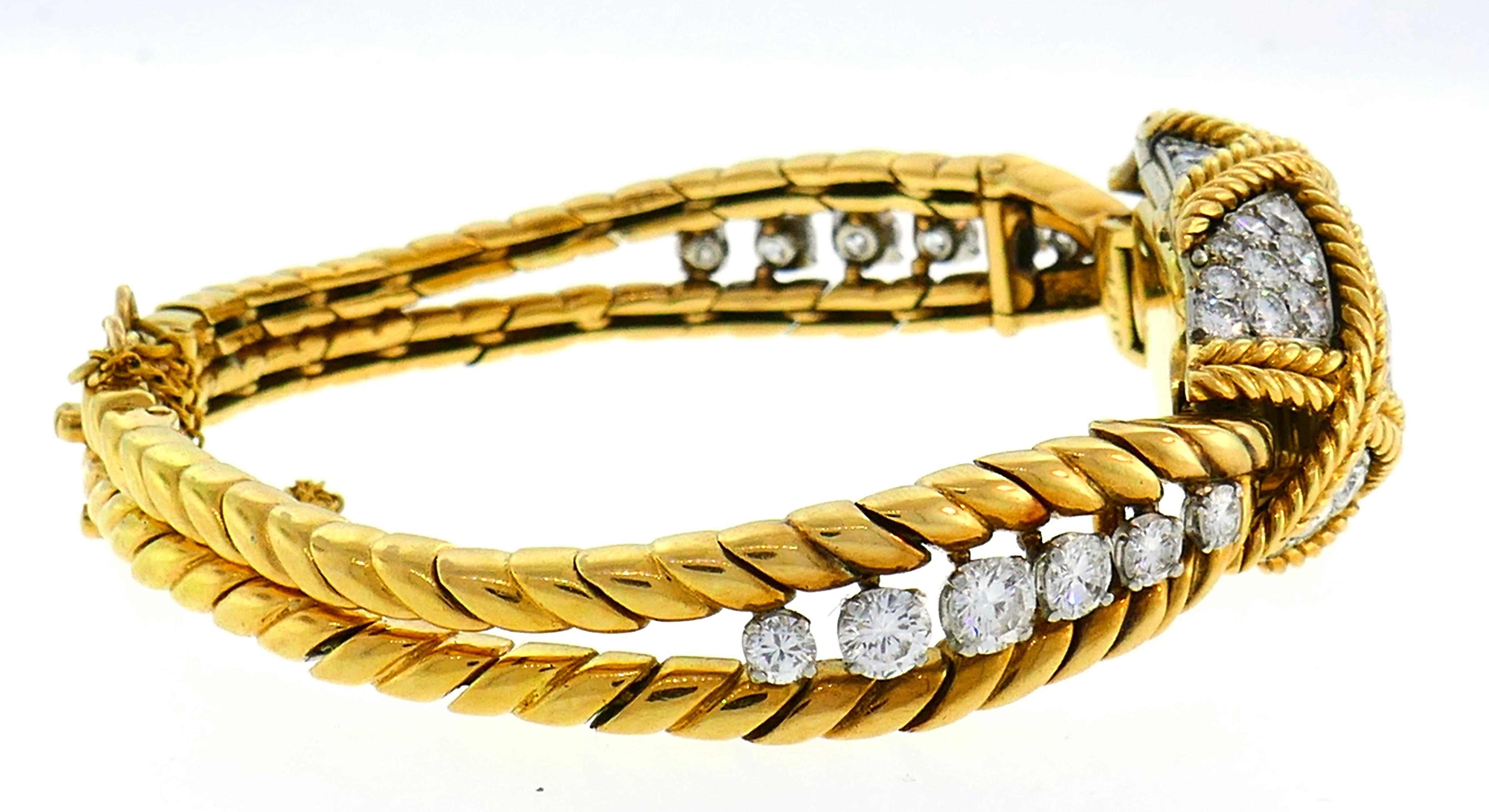 Van Cleef & Arpels Diamond Gold Watch Bracelet 2