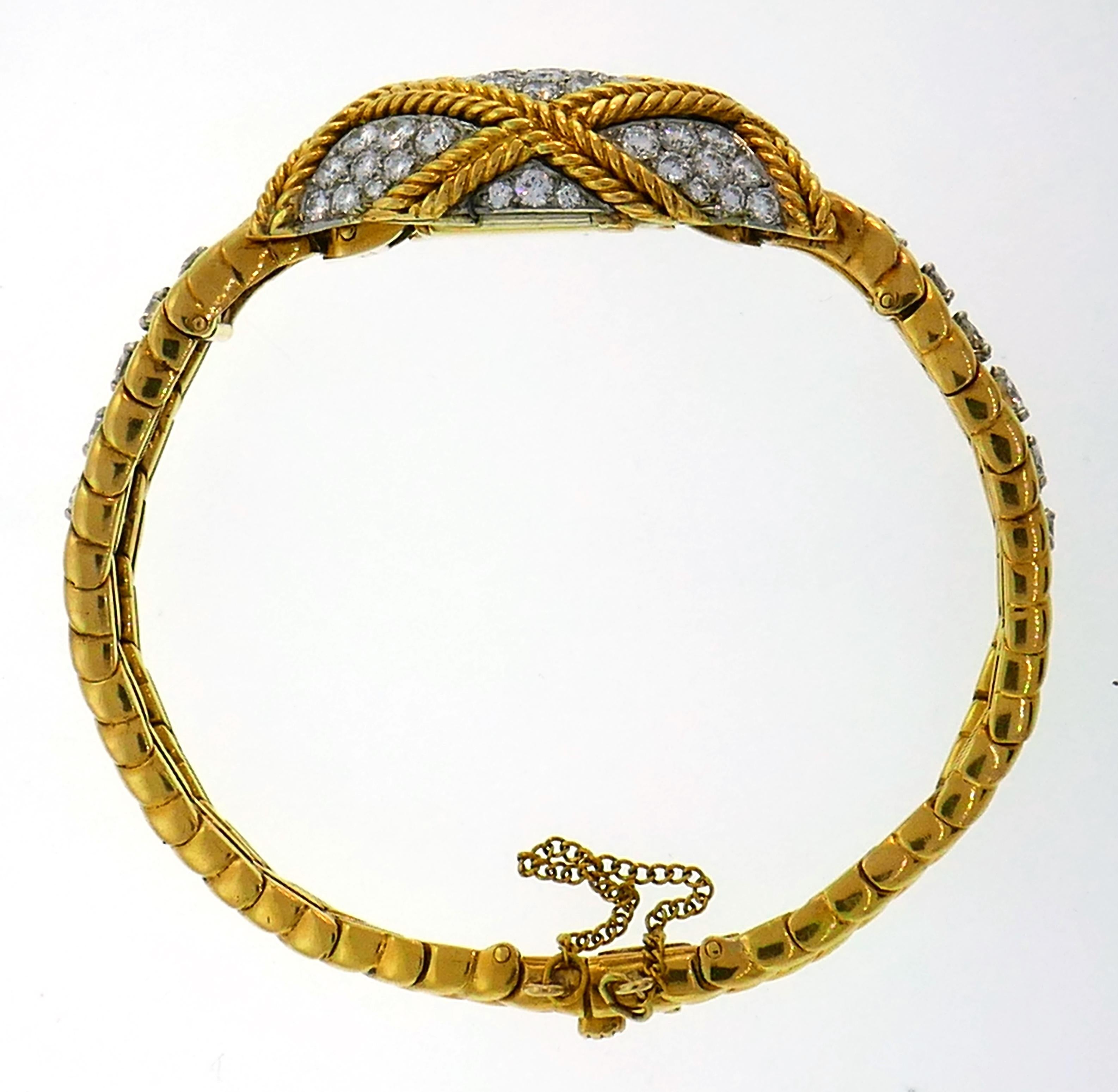 Van Cleef & Arpels Diamond Gold Watch Bracelet 3