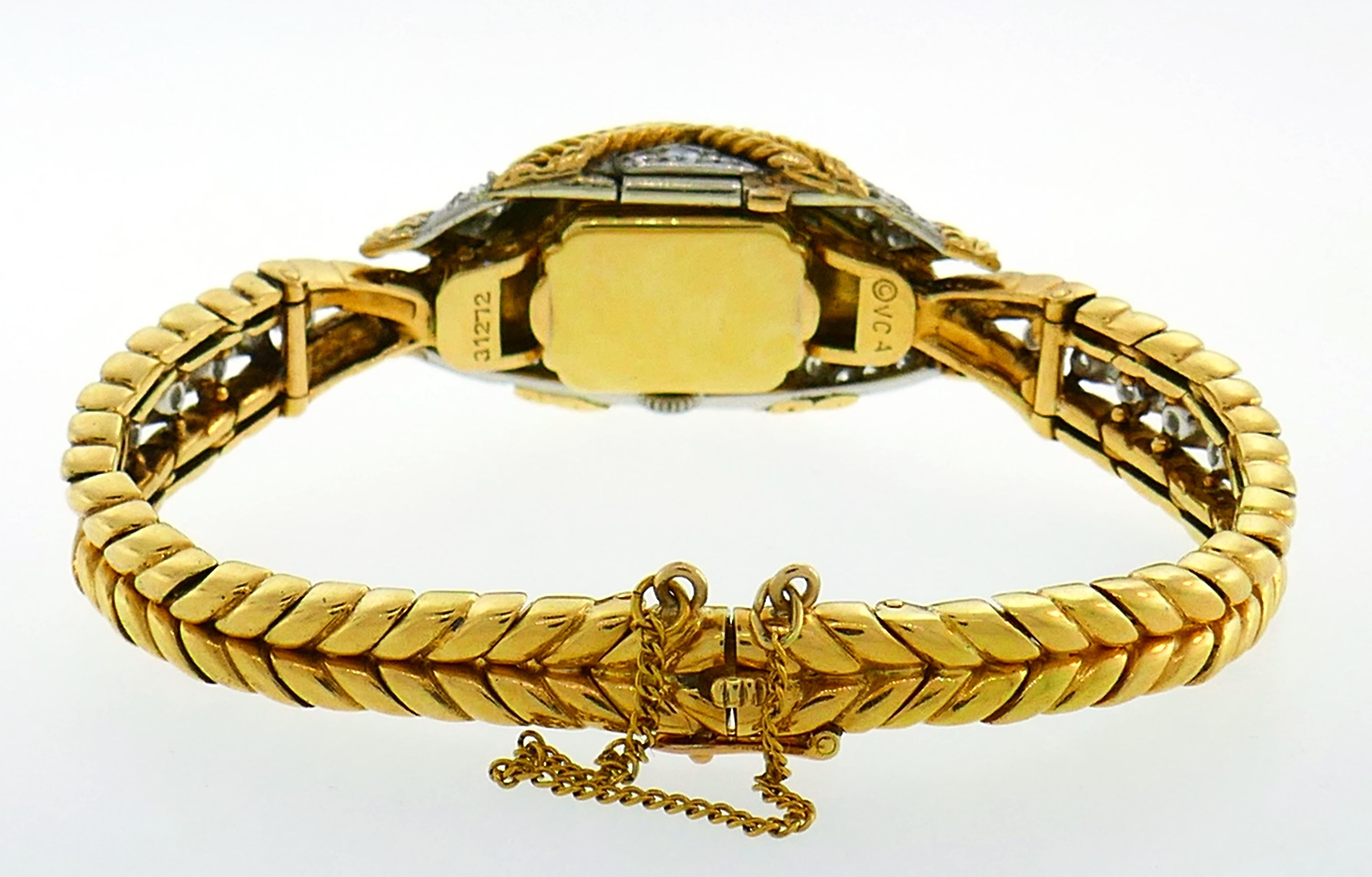 Van Cleef & Arpels Diamond Gold Watch Bracelet 5