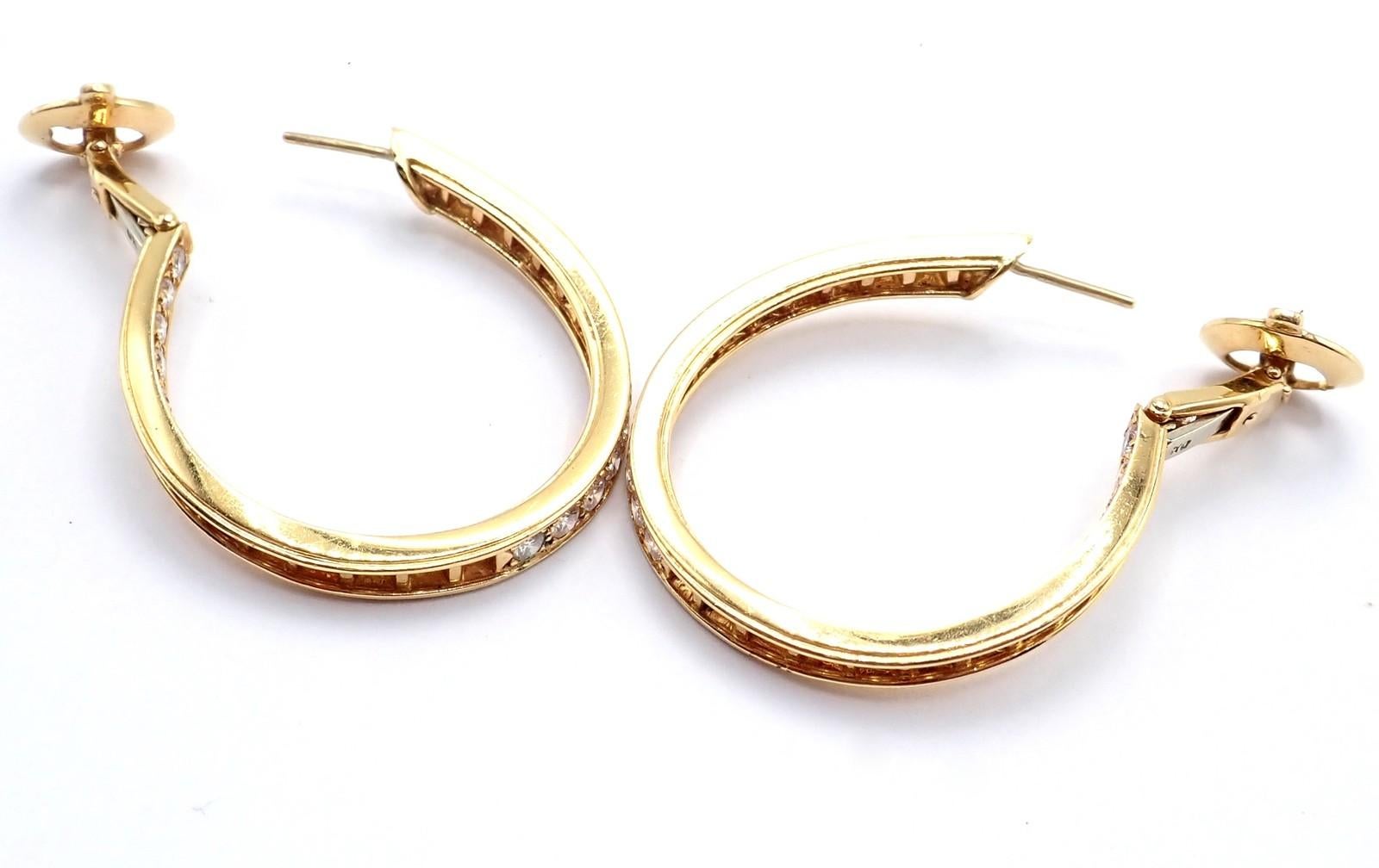 Van Cleef & Arpels Boucles d'oreilles larges en or jaune et diamants en vente 5