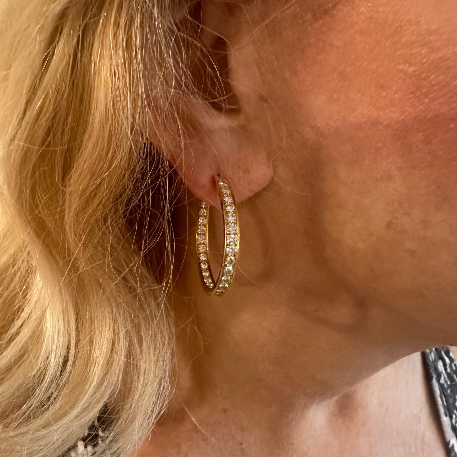 Van Cleef & Arpels Boucles d'oreilles larges en or jaune et diamants en vente 6