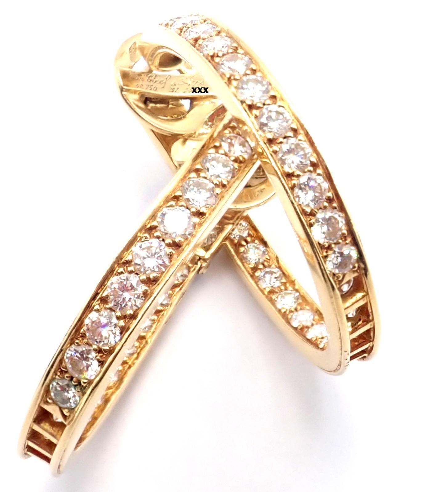 Van Cleef & Arpels Boucles d'oreilles larges en or jaune et diamants en vente 8