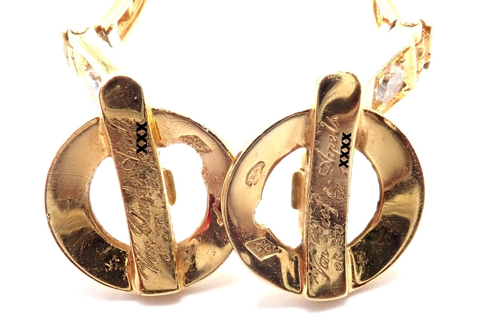 Van Cleef & Arpels Boucles d'oreilles larges en or jaune et diamants en vente 2