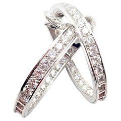Van Cleef & Arpels Diamond Yellow Gold Large Hoop Earrings