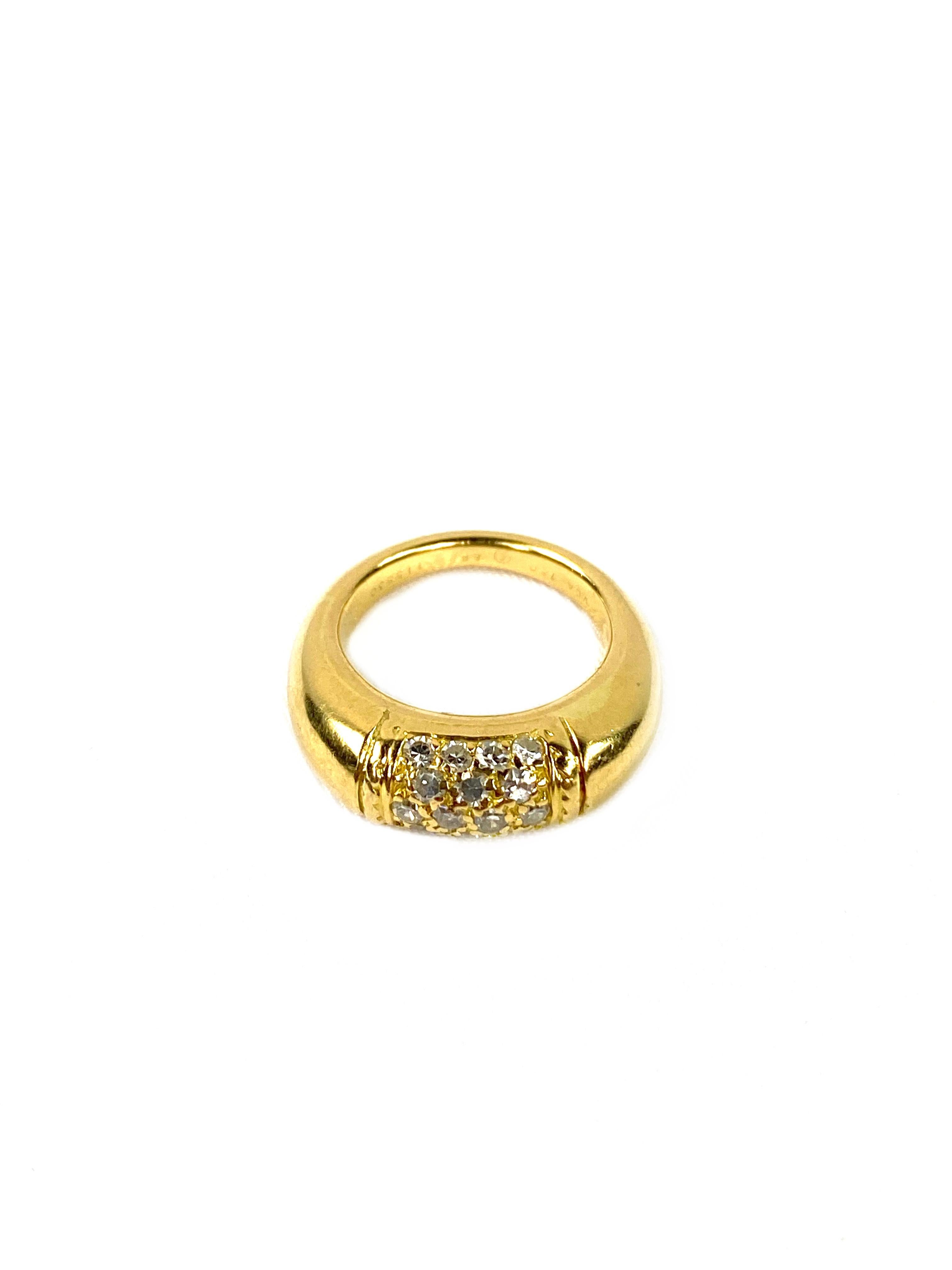 Circa 1968 VAN CLEEF & ARPELS Diamond Yellow Gold Philippine Dome Band Ring In Excellent Condition In Beverly Hills, CA