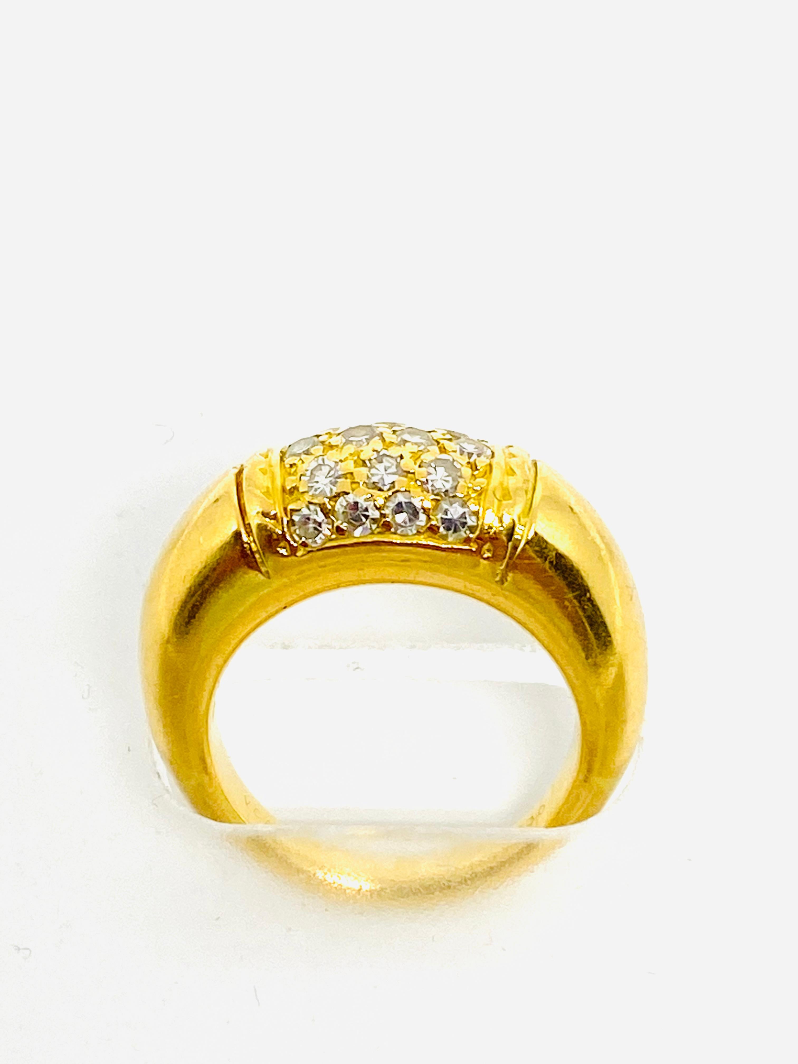Modern Circa 1968 VAN CLEEF & ARPELS Diamond Yellow Gold Philippine Dome Band Ring
