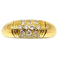 Circa 1968 VAN CLEEF & ARPELS Diamond Yellow Gold Philippine Dome Band Ring