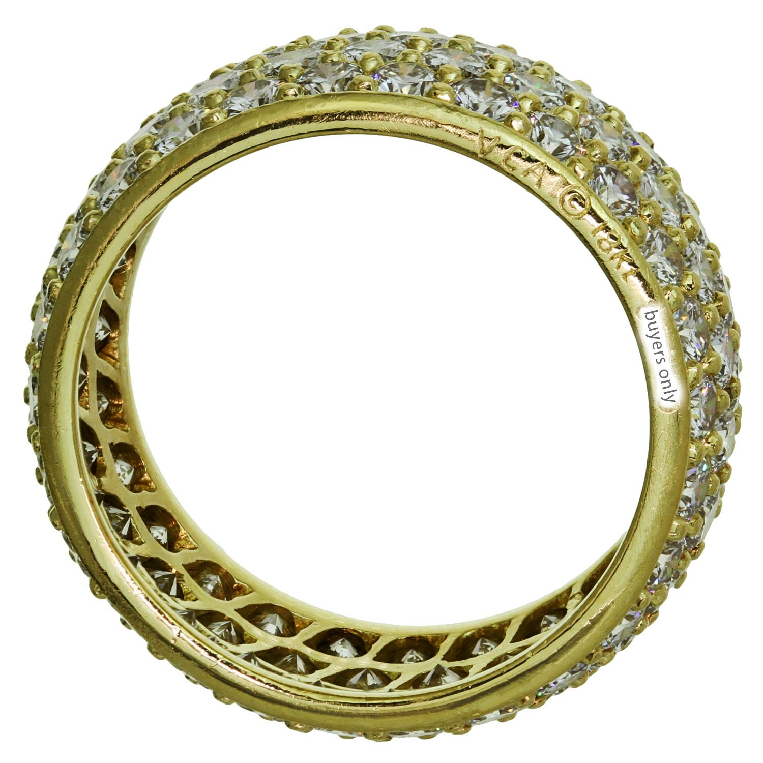Women's VAN CLEEF & ARPELS Diamond 18k Yellow Gold Wide Eternity Band Ring