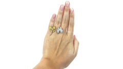 Van Cleef & Arpels Diamond Yellow Sapphire Butterfly Between The Finger Ring